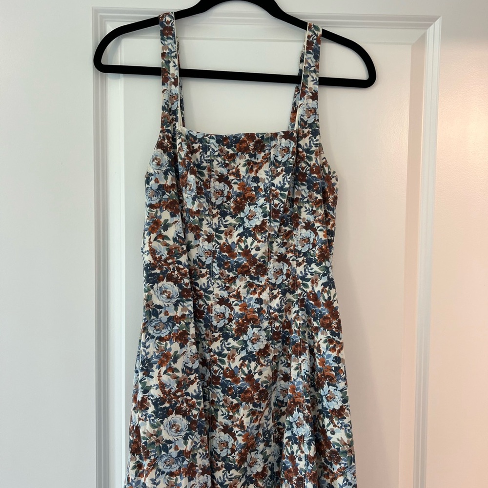 Abercrombie & Fitch Mini Floral Brown & Blue Sleeveless Dress